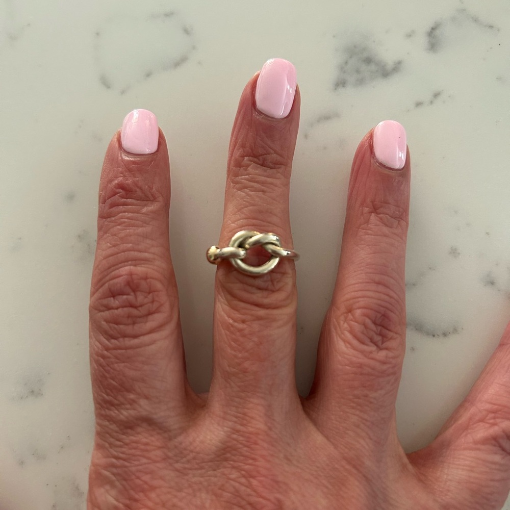 Tiffany & Co. Silver Knot Ring with Gold Accent